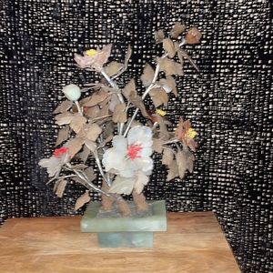 Vintage Chinese Jade & Precious Stone Tree